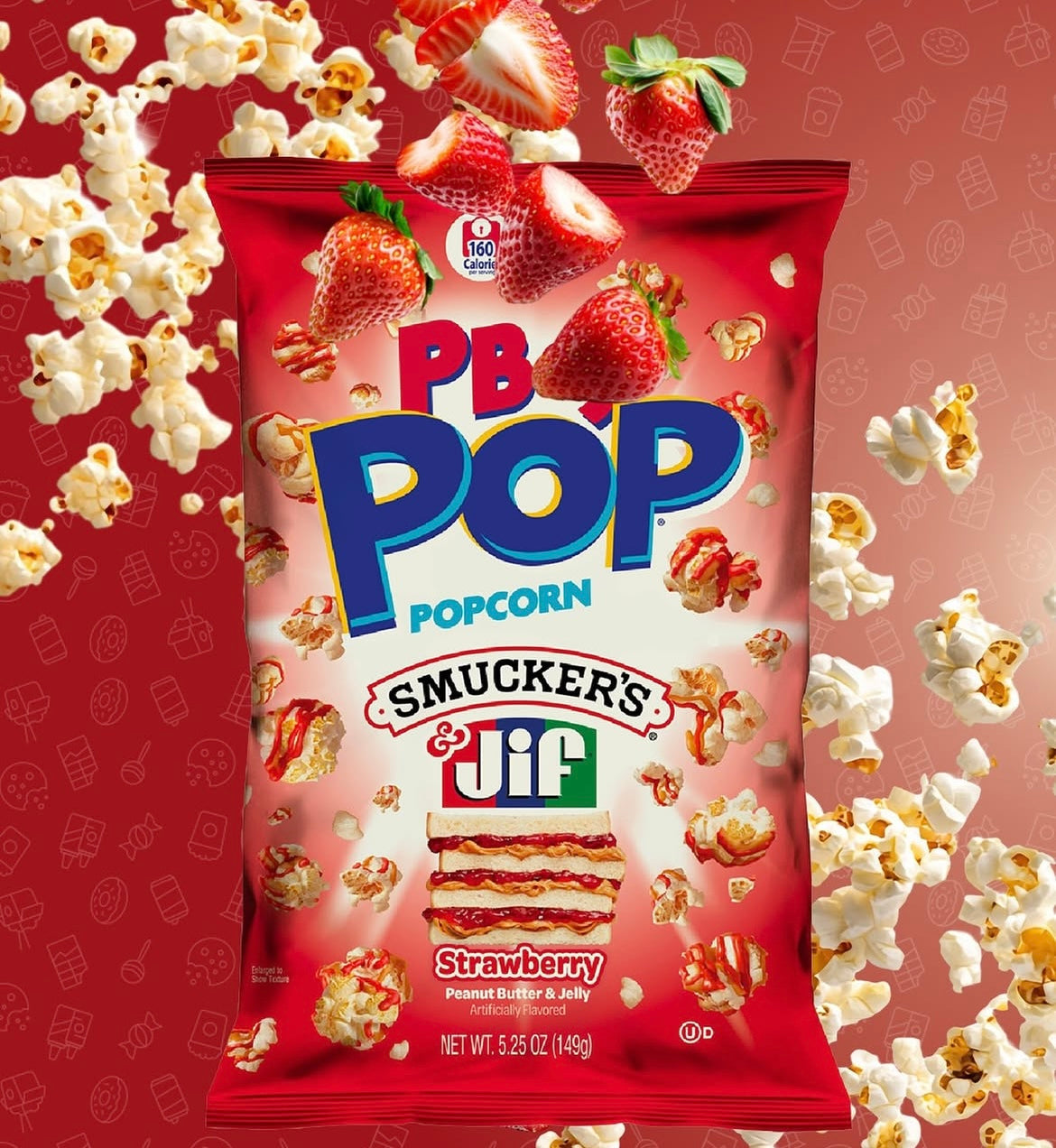 Pop Corn Peanut Butter & Jelly Strawberry / 149g