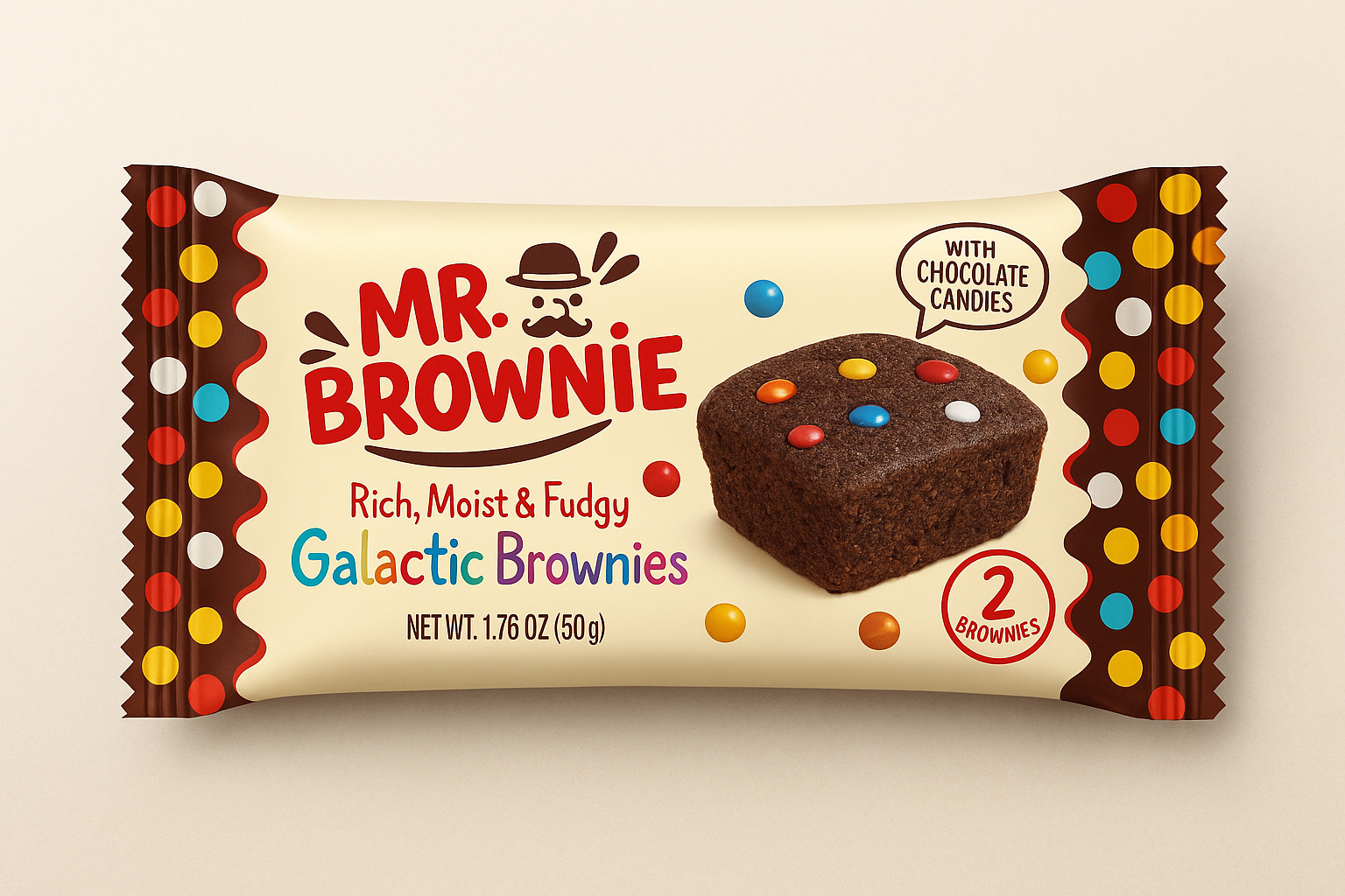 Mr Brownie Galactic / 50g (NEW)            ( 2 Brownie dans le paquet)